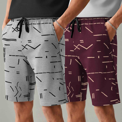 Men (Pack Of 2) Same Printed Design Regular Fit Shorts- 26 Variants