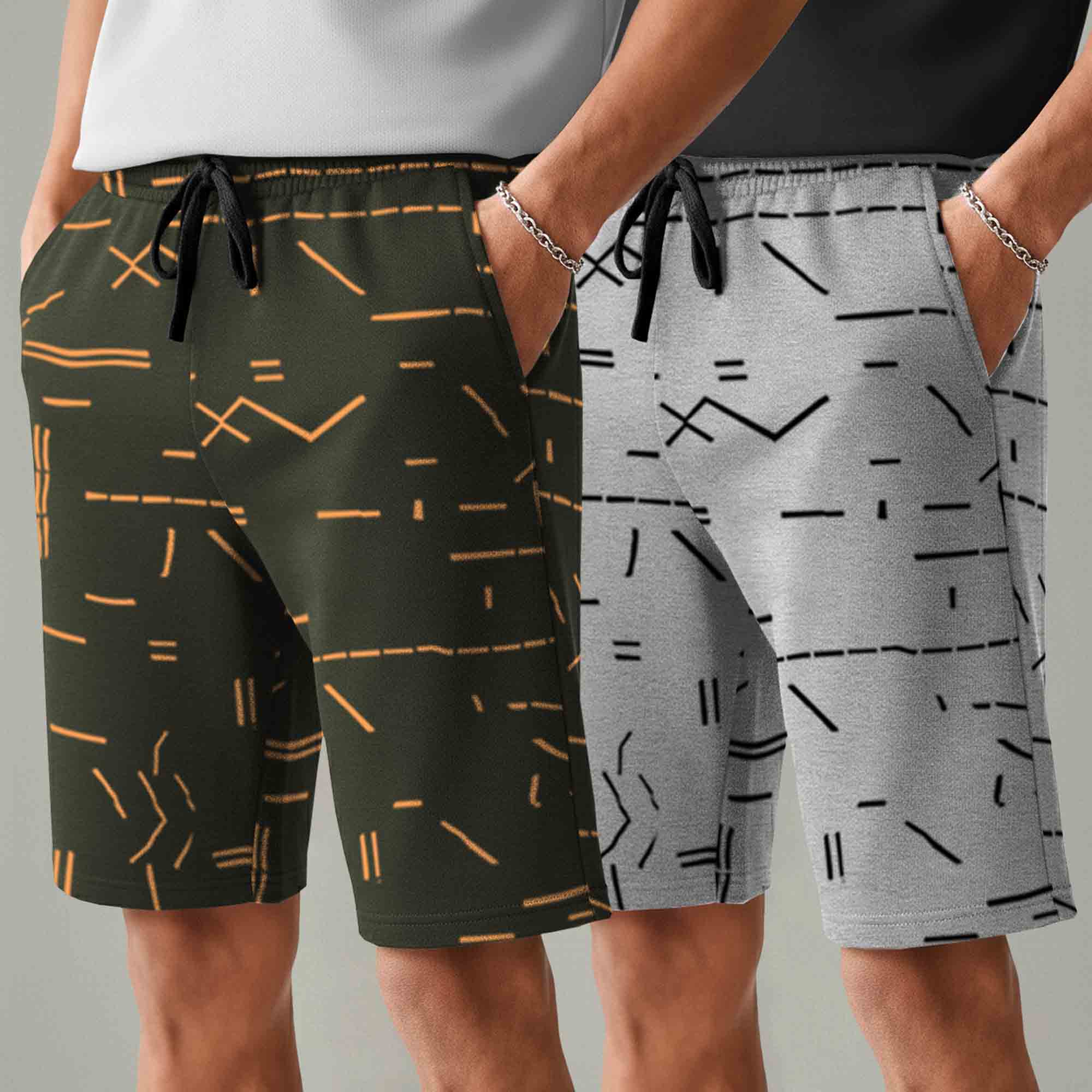 Men (Pack Of 2) Same Printed Design Regular Fit Shorts- 26 Variants