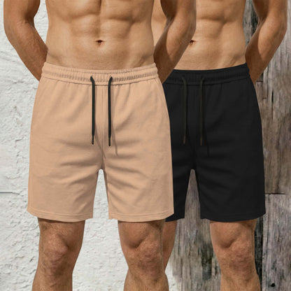 (Pack Of 2) Plain Cotton Blend  Shorts