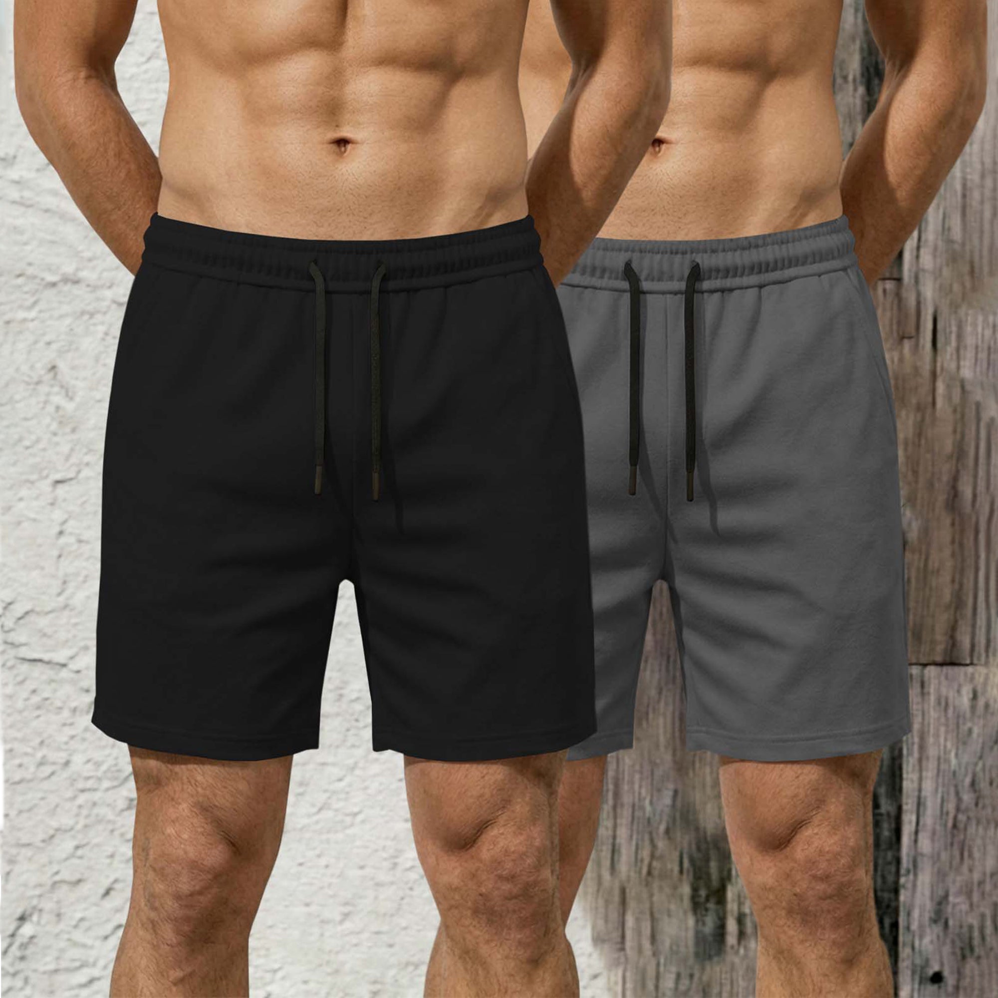 (Pack Of 2) Plain Cotton Blend  Shorts