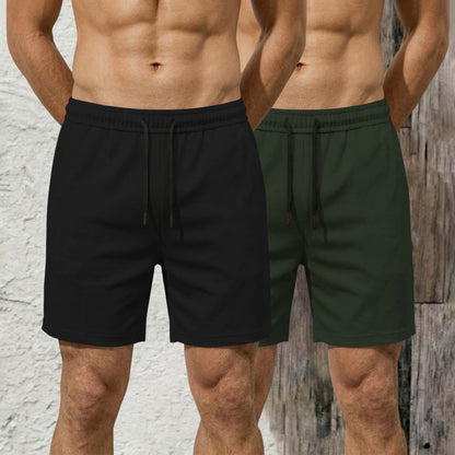 (Pack Of 2) Plain Cotton Blend  Shorts