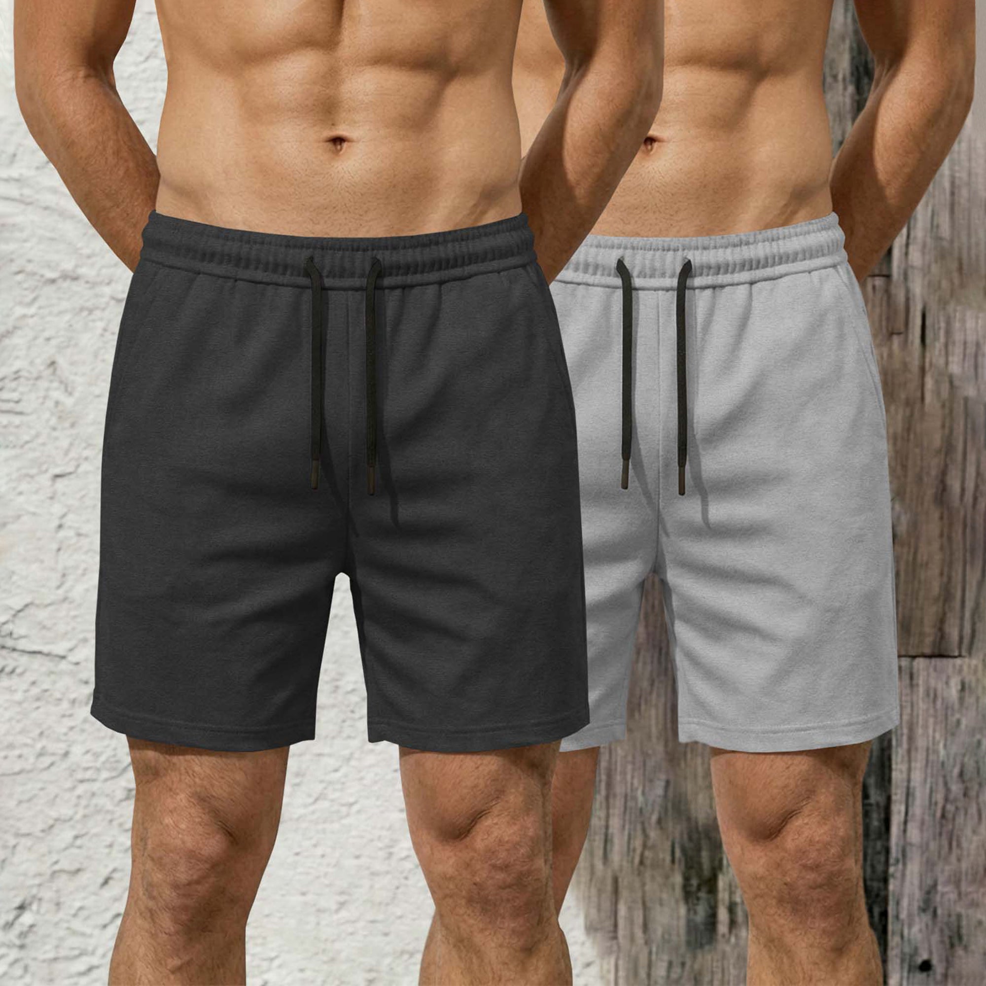 (Pack Of 2) Plain Cotton Blend  Shorts