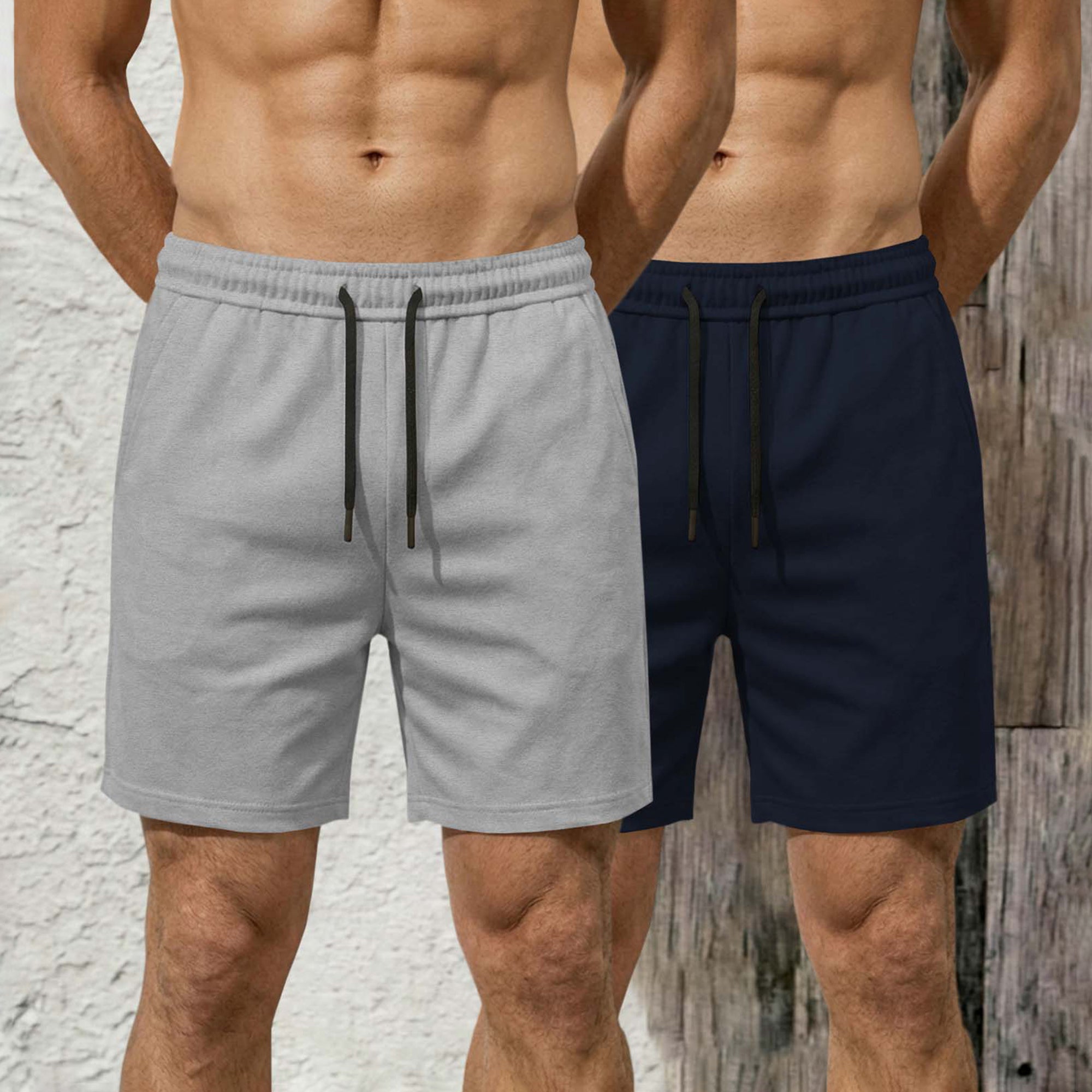 (Pack Of 2) Plain Cotton Blend  Shorts