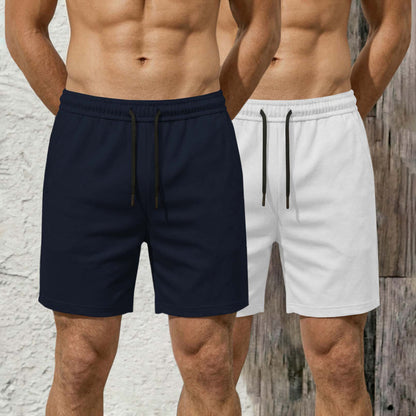 (Pack Of 2) Plain Cotton Blend  Shorts