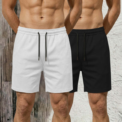 (Pack Of 2) Plain Cotton Blend  Shorts
