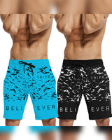 mens short-PACK OF 2-Black-skyblue