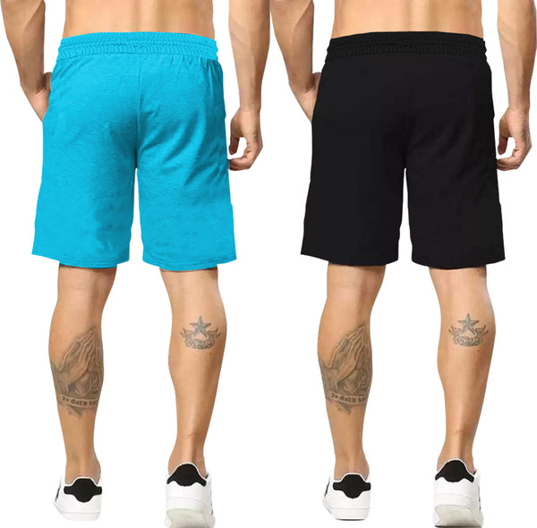 mens short-PACK OF 2 - SKYBLUE -BLACK