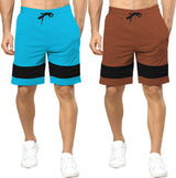 mens short-PACK OF 2 - SKYBLUE -Brown