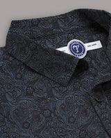 Premium Quality Men Navy Blue Full Hand Pattern Printed Casual Shirt