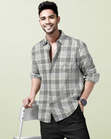 Premium Quality Men Full Hand Checked Casual Shirt / Green