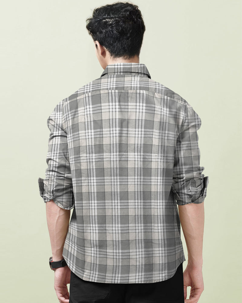 Premium Quality Men Full Hand Checked Casual Shirt / Green