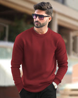 PLAIN RED MEN REGULAR FIT CASUAL SWEATSHIRT