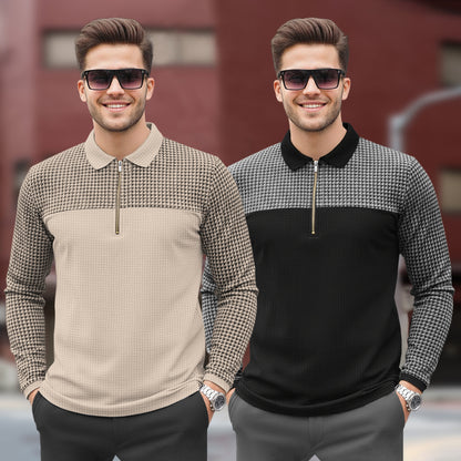 (Pack Of 2) Quarter Zip Polo Neck Full Sleeve Combo Tshirts