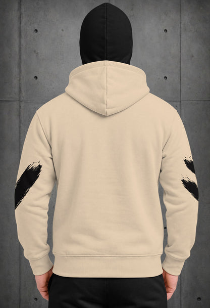 Mens Beige Zip-Up Winter Jacket
