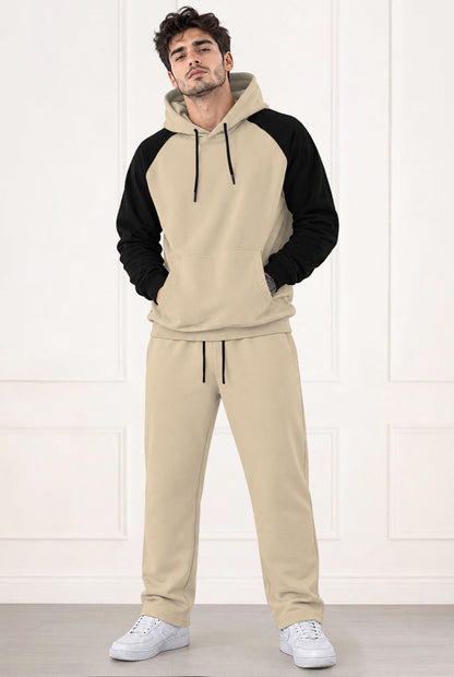 Tracksuit Men Hooded Sweatshirt & Plain Baggy Trackpants
