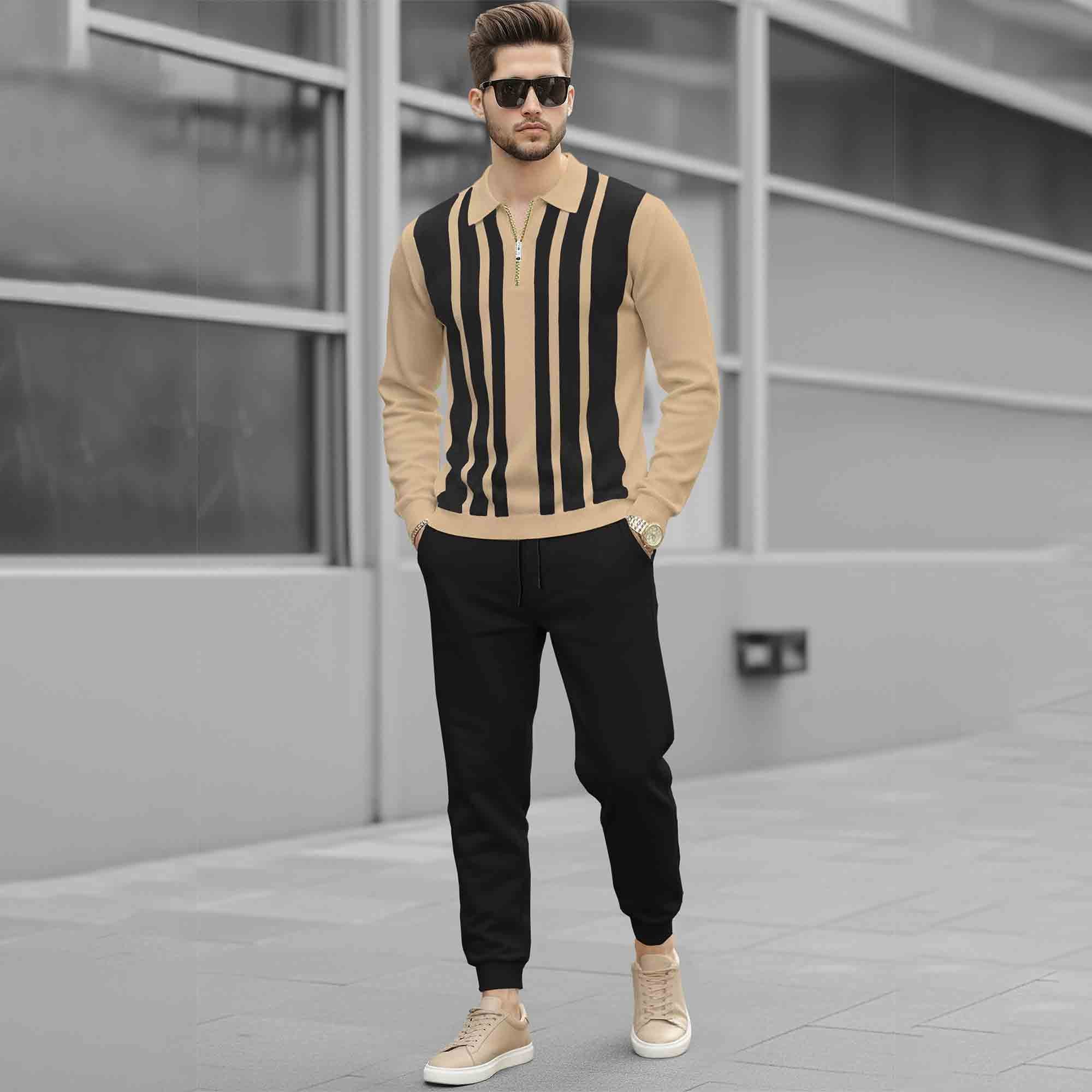 Men Tracksuit Multicolor Full Sleeve Polo T-Shirts & Track Pants-9 Variants