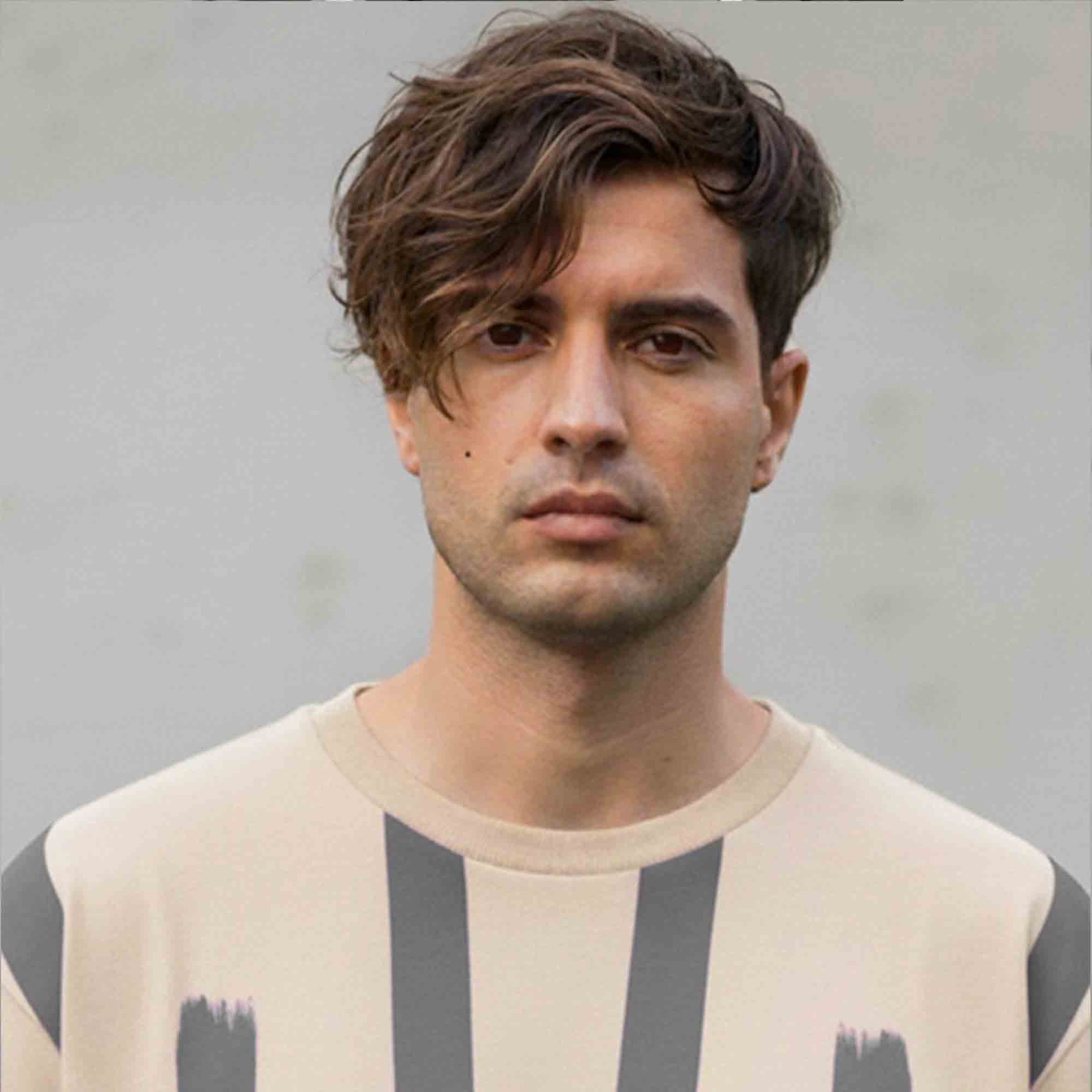 Men Printed Oversized Tshirt Beige