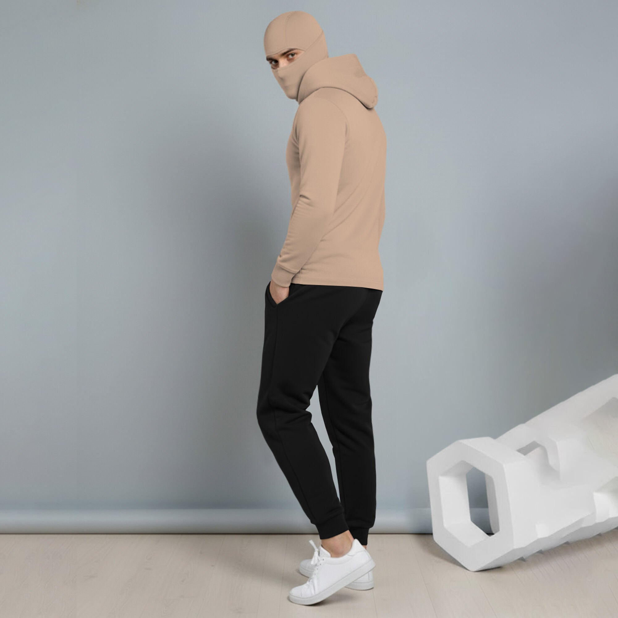 Mens Full Mask Hooded Tracksuit Set with Joggers