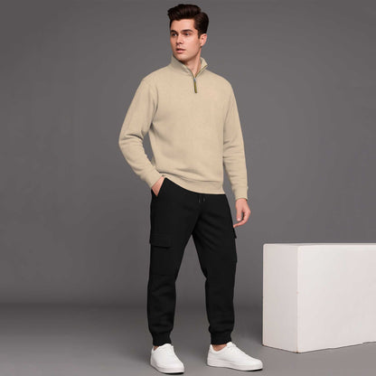 High Neck Sweatshirts and Cargo Joggers Outfit Sets 6 Variants
