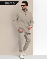 Tracksuit For Men Beige Sweatshirt / Beige Trackpant