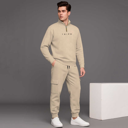 High Neck Sweatshirts and Cargo Joggers Outfit Sets 6 Variants