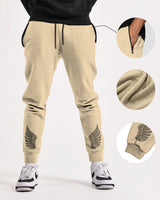 Men Drawstring Cotton Designer Loopknit Jogger / Beige