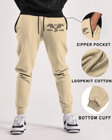 Men Beige Cuffed Loopknit Jogger Pant