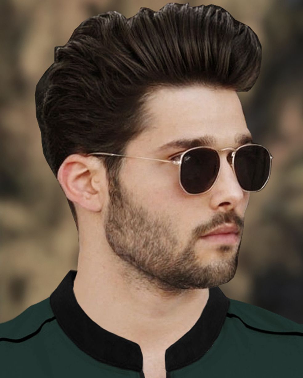 Men Mandarin Collar Beach Green Half Sleeve Zip Black Piping T-shirt