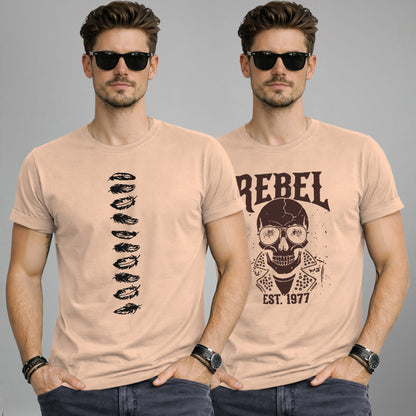 (Pack Of 2) Half Sleeve Typography Printed T-shirts