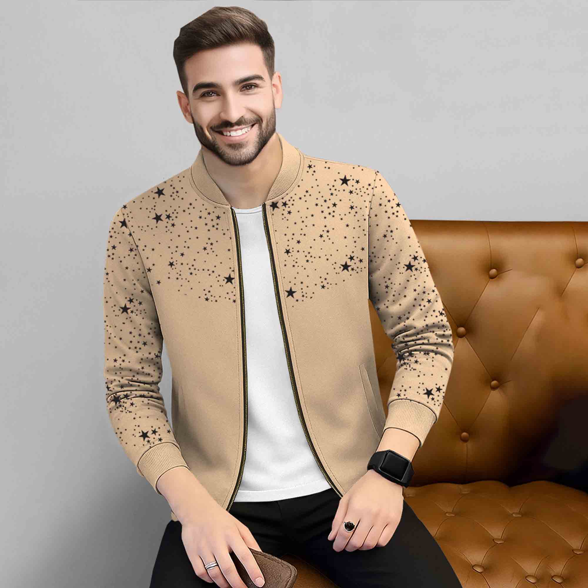 Men's Printed Round Neck Jackets