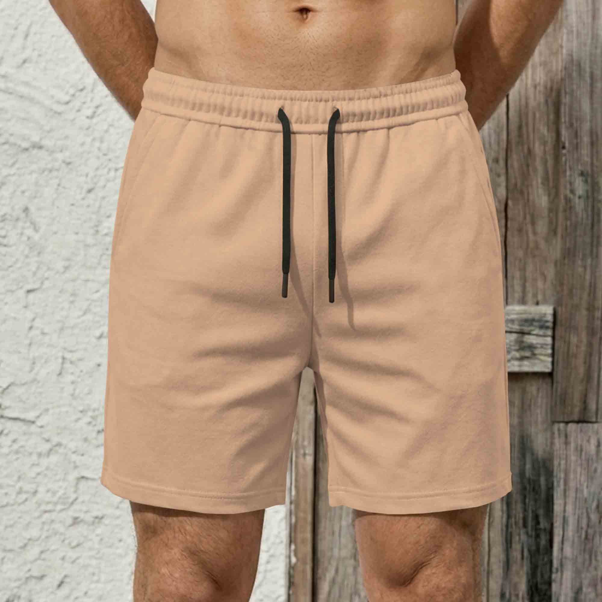 Mens Plain Cotton Blend Shorts