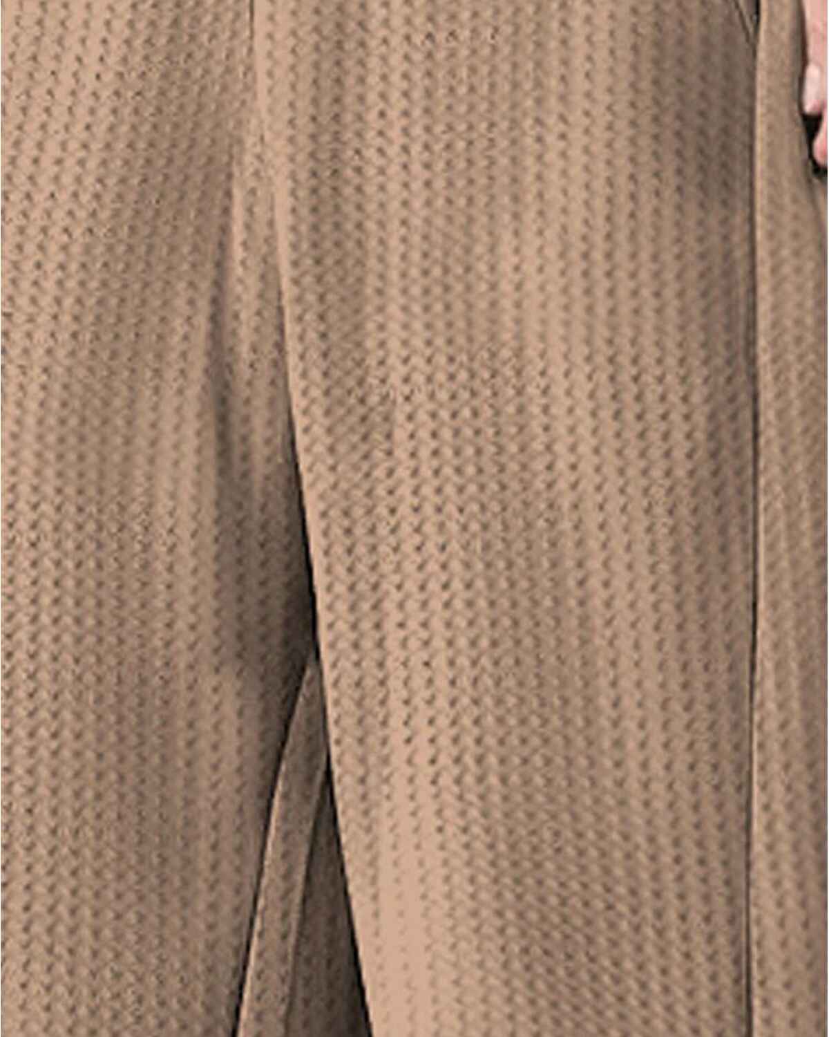 Men Plain Loose Fit Waffle Trackpant Beige