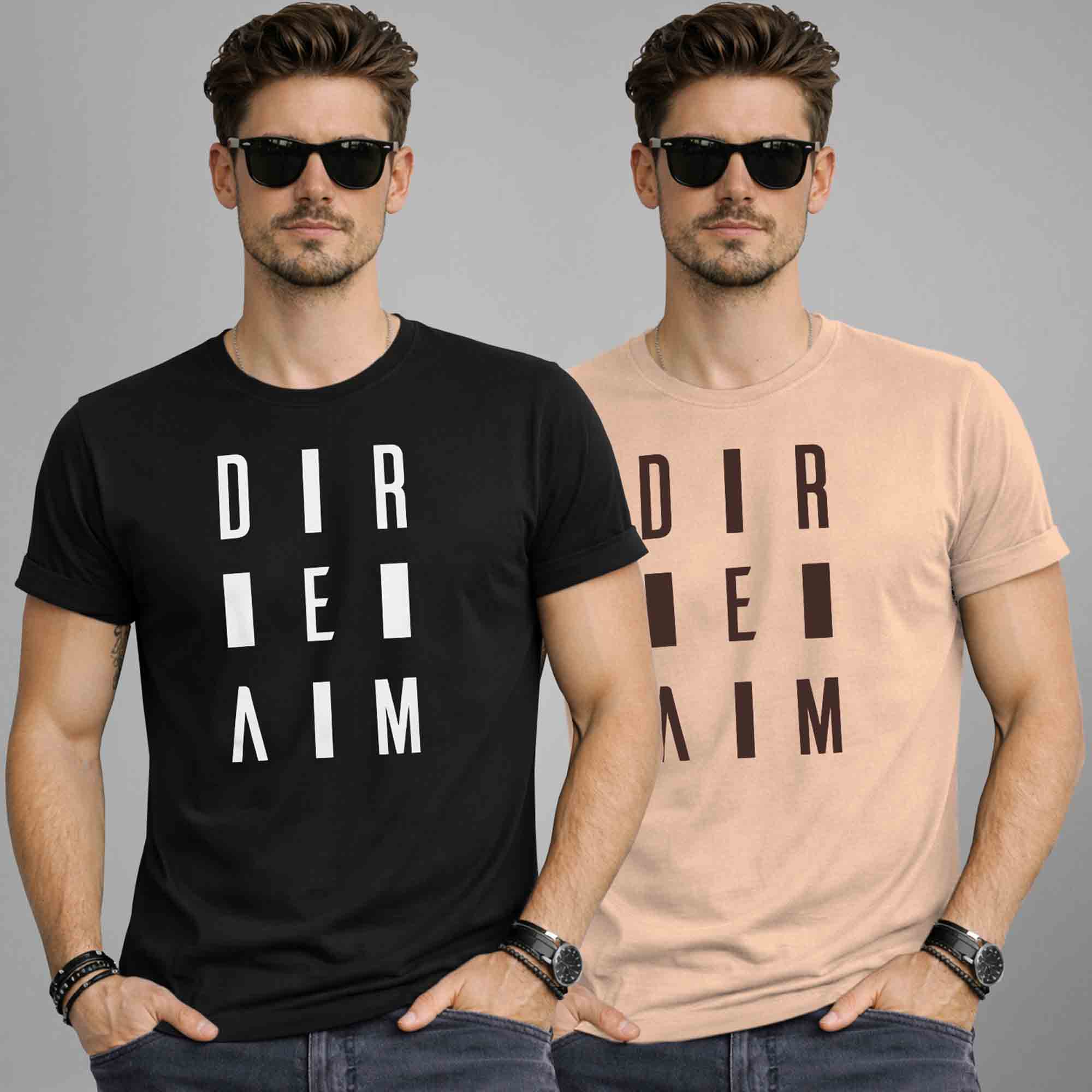 Pack Of 2 Graphics Printed Men Half Sleeve Combo T-shirts - 16 Variants