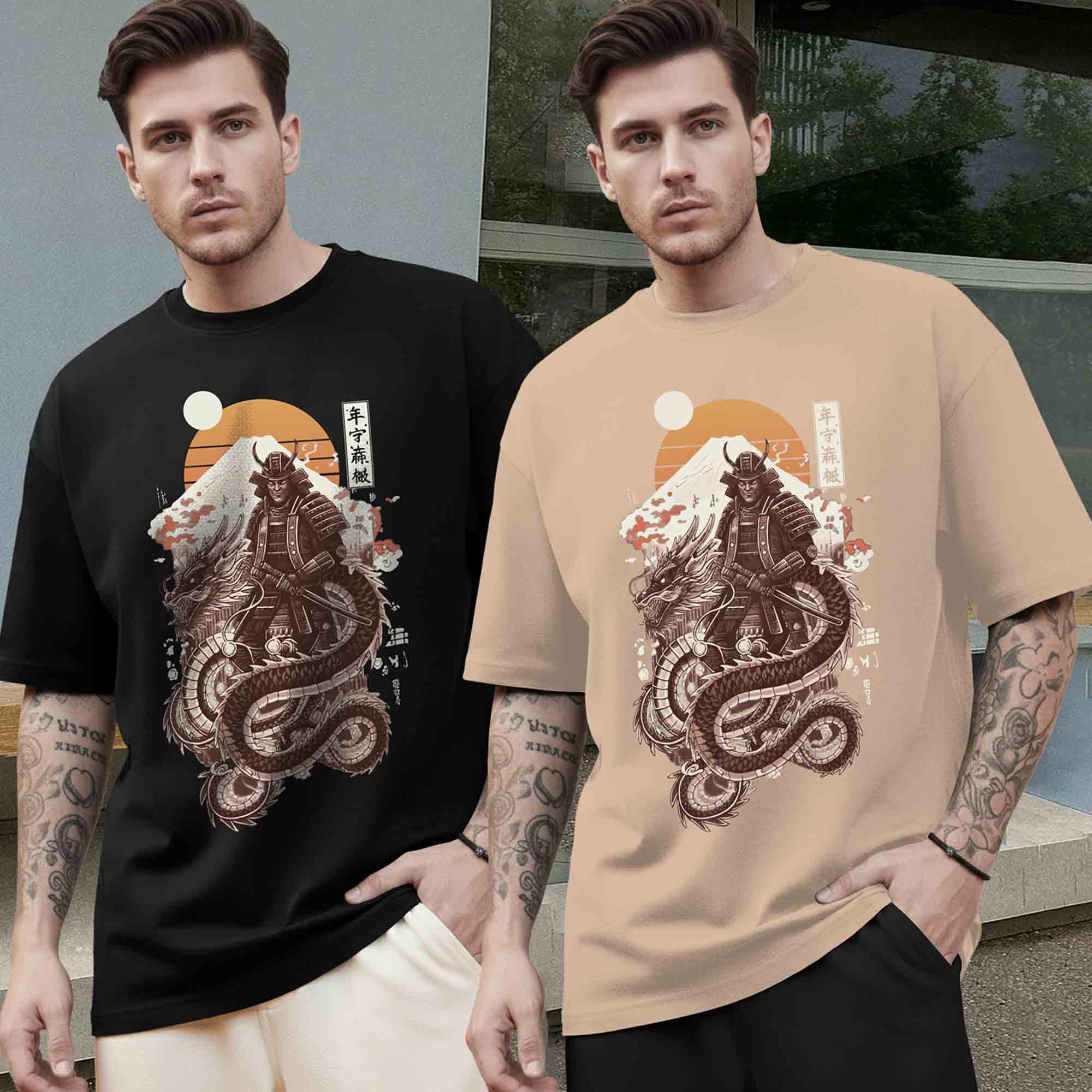 Back Printed Oversized Tshirts Combo Pack of 2 Online – TRIPR