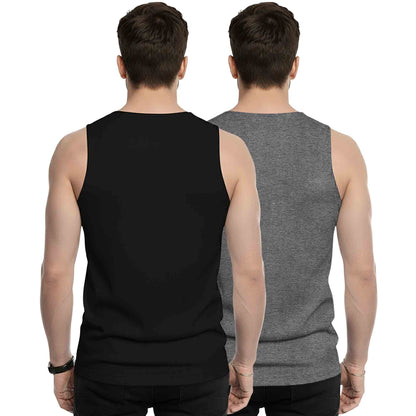 (Pack of 2) Men Printed Vest / Multicolor