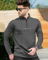 Mens High Neck Full Sleeve T-shirts (Pack Of 2) / Black & Dark Grey