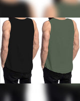 Men Vest Black Green (Pack of 2)