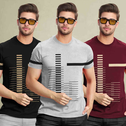 (Pack Of 3) Half Sleeve Printed Tshirts- 17 Variants