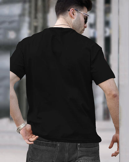 Mens Round Neck Half Sleeve Black & Grey T-shirts (Pack Of 2)