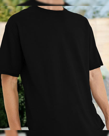 (Pack Of 2) Men Plain Oversized Black & Navy Tshirts Combo