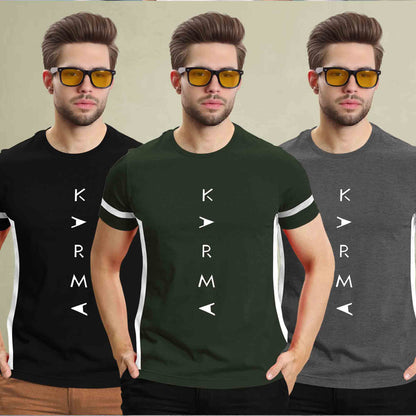 (Pack Of 3) Half Sleeve Printed Tshirts- 17 Variants