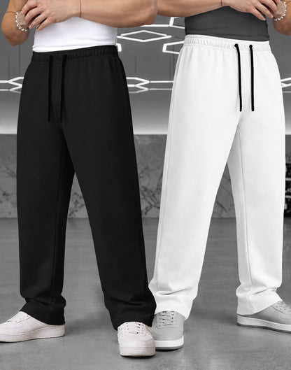 (Pack Of 2) Plain Baggy Fit Trackpants Multicolors