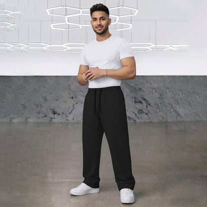 TRIPR Men Solid Loose Fit TrackPant Black