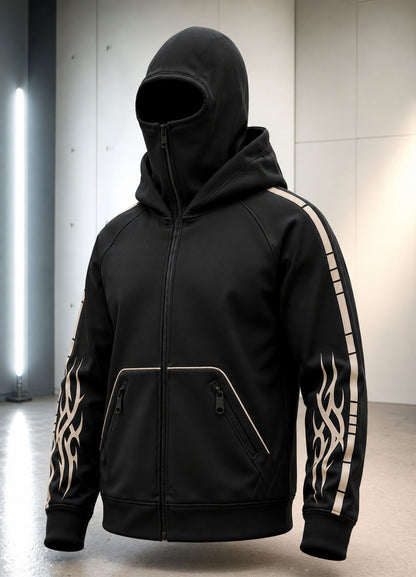 Mens Black Zip-Up Winter Jacket