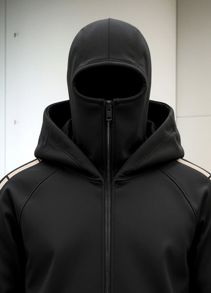 Mens Black Zip-Up Winter Jacket