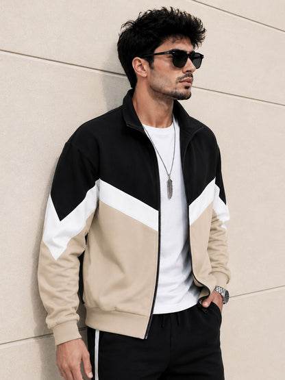 Mens High Neck Multicolor Winter Jacket