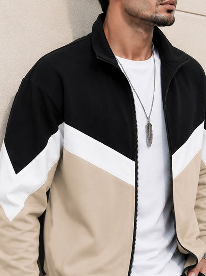 Mens High Neck Multicolor Winter Jacket