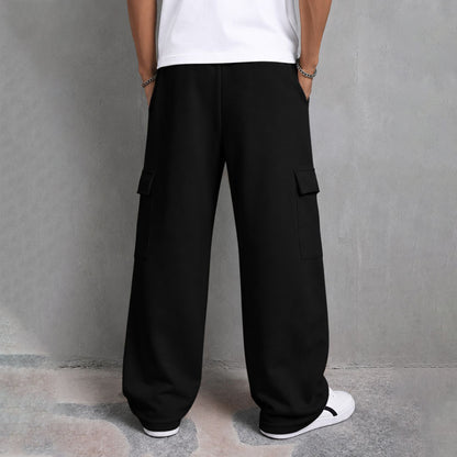 Mens Printed Baggy Cargo Black