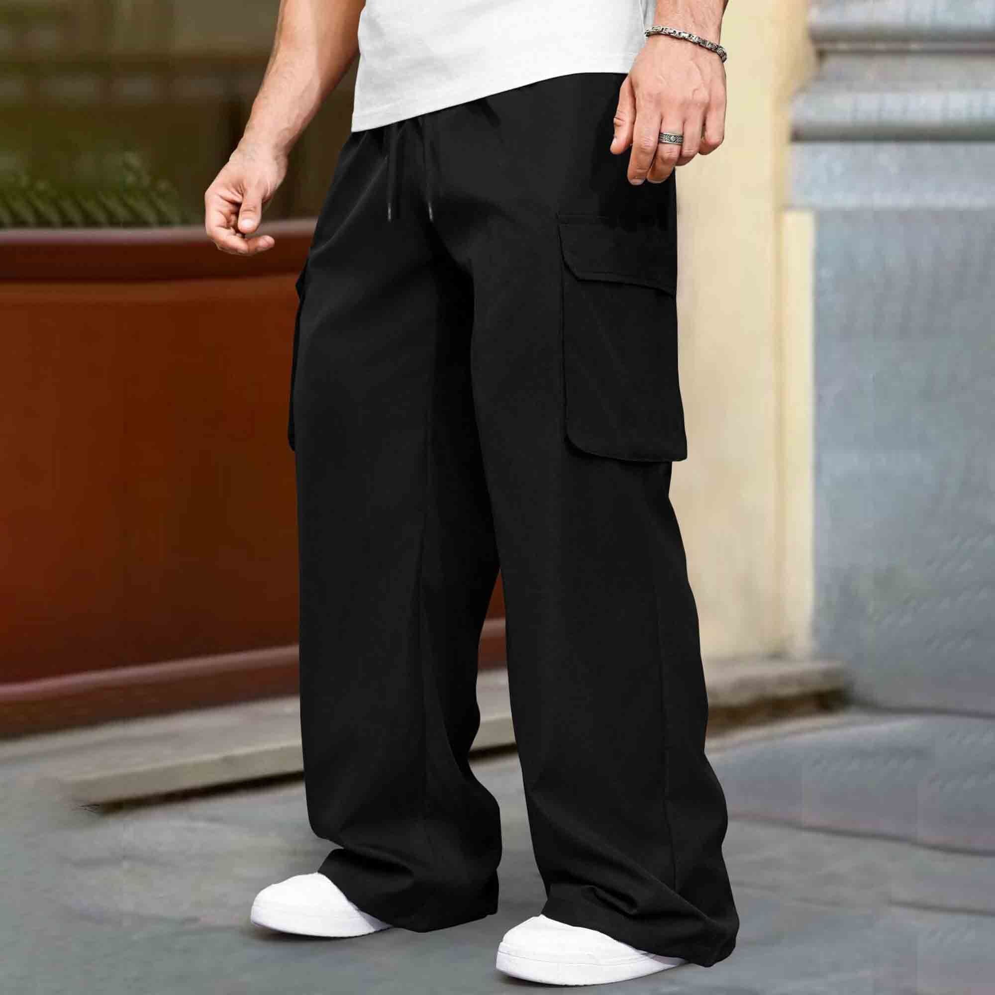 Mens Multi Pockets Baggy fit Solid Cargo Jogger 5 Colors
