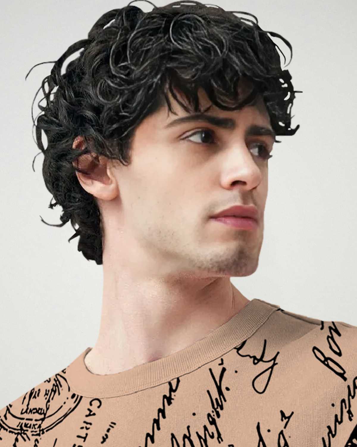 (Pack Of 2) Black & Beige Men Printed Oversized T-shirts